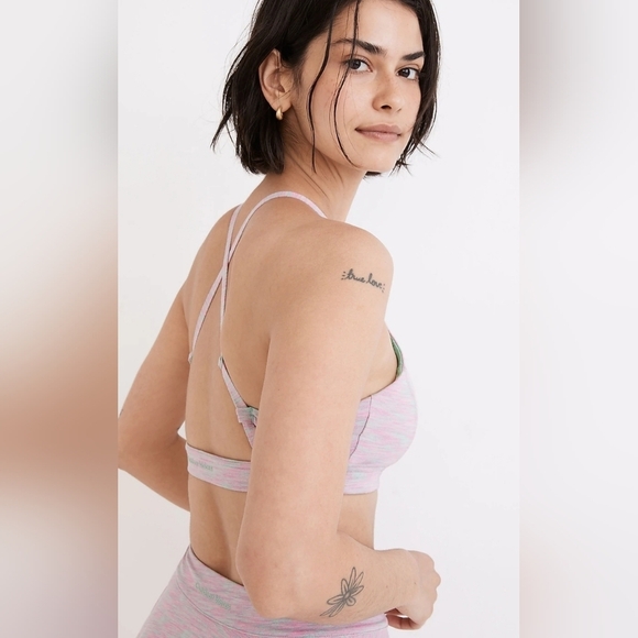 Outdoor Voices, Flow Strappy Sports Bra, Watermelon Sugar, Size Small - Picture 6 of 11